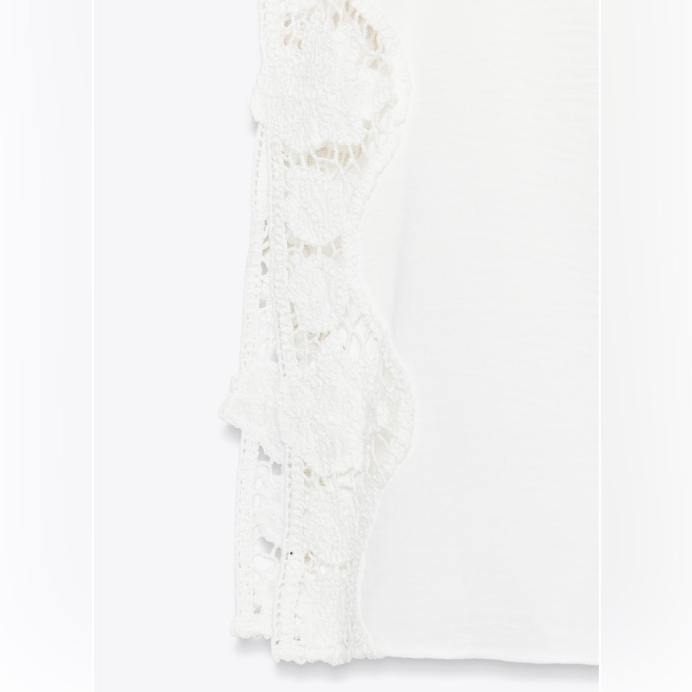 Zara White Maxi Dress with Lace Details - Picture 12 of 13